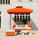 Orange 2.5m Cantilever Garden Parasol with Lever and Cross Base by Outsunny