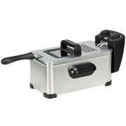 3 Litre Deep Fat Fryer with Timer Adjustable Temperature and Viewing Window Silver