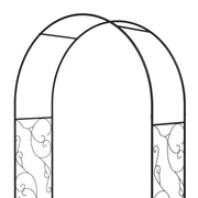 Black Metal Garden Arch With Double Gates for Climbing Plants and Weddings by Outsunny
