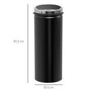 Sensor Kitchen Bin 50L Touch Free with Soft Close Lid for Cleaner Waste Disposal Black Homcom