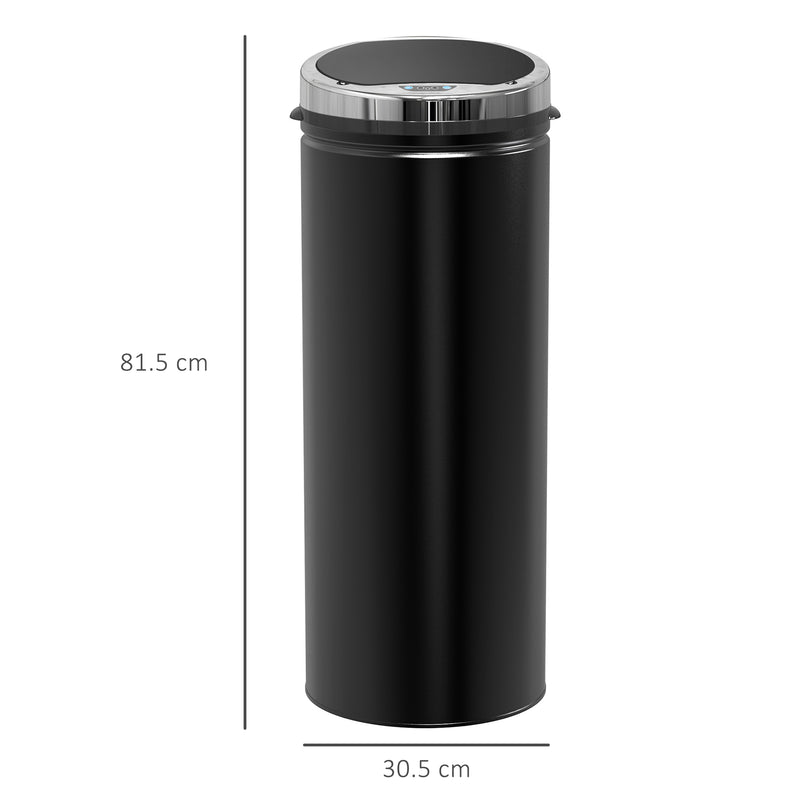 Sensor Kitchen Bin 50L Touch Free with Soft Close Lid for Cleaner Waste Disposal Black Homcom
