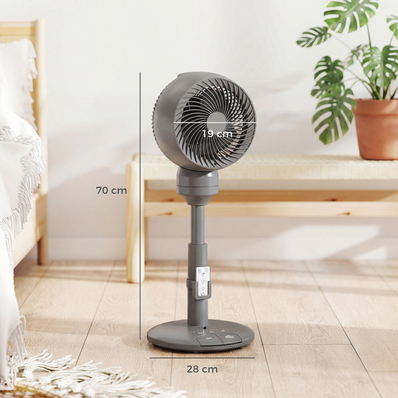 Electric Air Circulator Fan with Remote and Timer for Home or Office Comfort Grey
