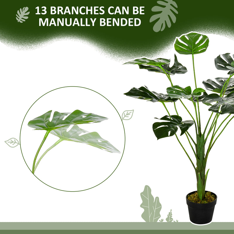 2 Pack Artificial Monstera Plants With Pots For Indoor Or Outdoor Decor 85cm Green