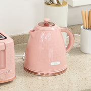 1.7L Fast Boil Kettle and 2 Slice Toaster Set with Auto Shut Off Ideal for Busy Mornings, Light Pink