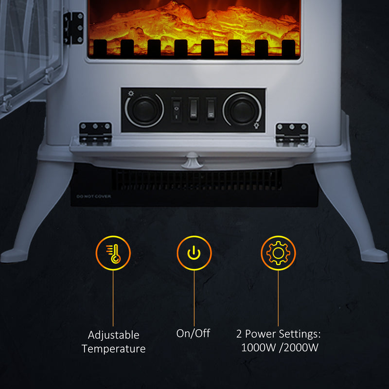 Control panel with adjustable temperature, on/off and 1000W/2000W power switches