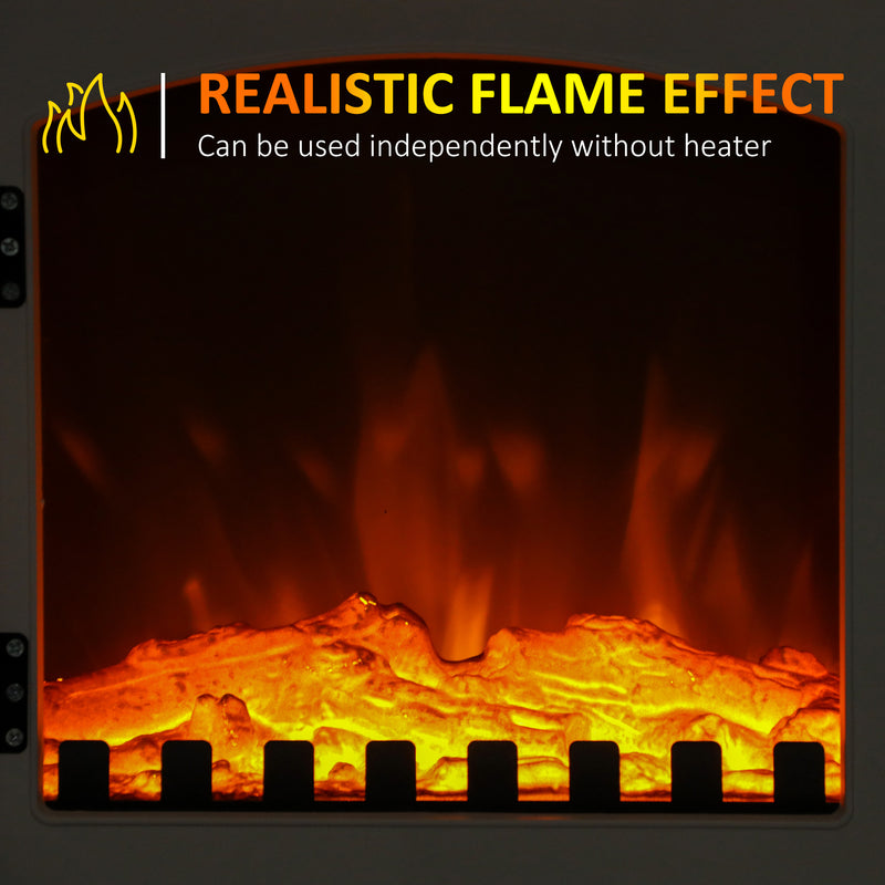 Close-up of the realistic log flame effect that can run without the heater