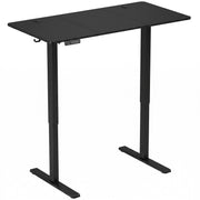 Homcom electric standing desk in black, angled view of the desktop and frame