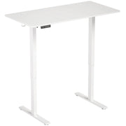 Homcom electric standing desk in white, angled view of the desktop and frame