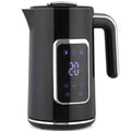 HOMCOM 1.7L electric kettle in black with LED touch display showing temperature