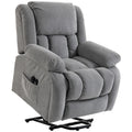 Homcom electric lift recliner chair in light grey with a side pocket and remote