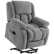 Homcom electric lift recliner chair in light grey with a side pocket and remote