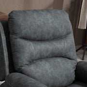 Close-up of the riser recliner padded backrest and stitching