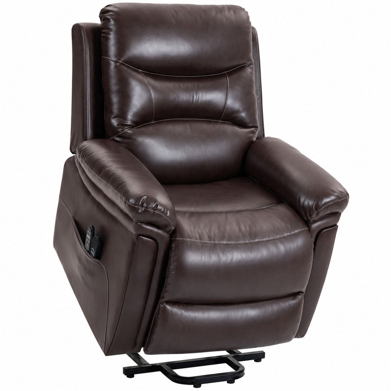 Studio shot of the riser recliner chair with massage and heat in the upright position