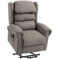 Dark grey velvet-feel electric riser recliner chair, front three-quarter studio shot