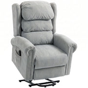 Homcom electric riser recliner chair in grey velvet-feel fabric with footrest extended