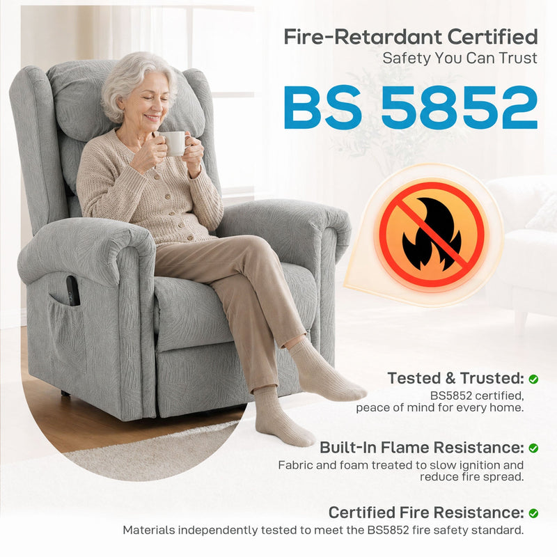 Homcom recliner chair BS 5852 fire-retardant certification for fabric and foam safety