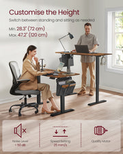 Height adjustment diagram showing 72 cm to 120 cm range and 25 mm/s motor speed