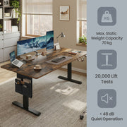 Icons showing 70 kg weight capacity, 20,000 lift tests and under 48 dB noise level