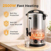 Safety graphic for 2500W heating with boil-dry, boil-off and overheat protection