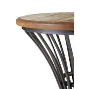 Close-up of elm wood seat grain on bar stool