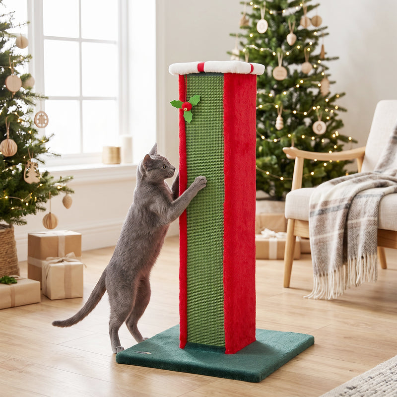 Cat Scratching Post with Double-Sided Sisal to Protect Sofas and Furniture Green