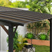 Dark Grey 3 x 4.3m Metal Pergola with Waterproof UPF 50 Polycarbonate Roof by Outsunny