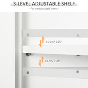 Wall Mounted Storage Cabinet with Adjustable Shelf for Bathroom or Kitchen White AOSOM