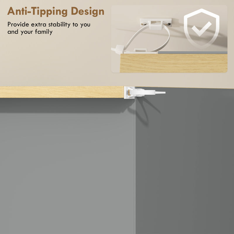 Shoe Cabinet for Hallway Storage with Three Drawers and Slim Space Saving Design Light Grey AOSOM