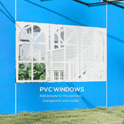 Set of Two Blue 3 x 3m Gazebo Frame Replacement Walls by Outsunny