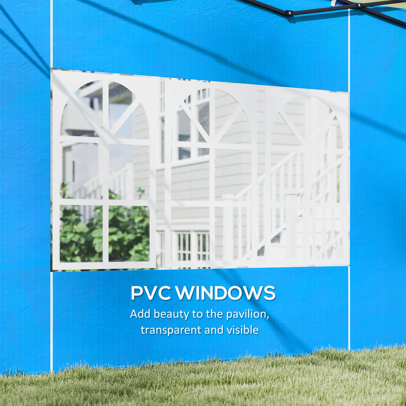 Set of Two Blue 3 x 3m Gazebo Frame Replacement Walls by Outsunny