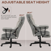 Ergonomic Executive Office Chair With Footrest Reclining Back And Lumbar Support, Grey