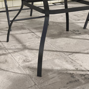 Brown 4 Seater Steel Square Garden Table With Parasol Hole Ideal For Outdoor Dining