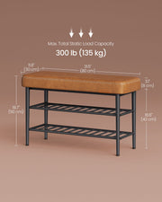 Assembly parts included with the entryway shoe rack bench