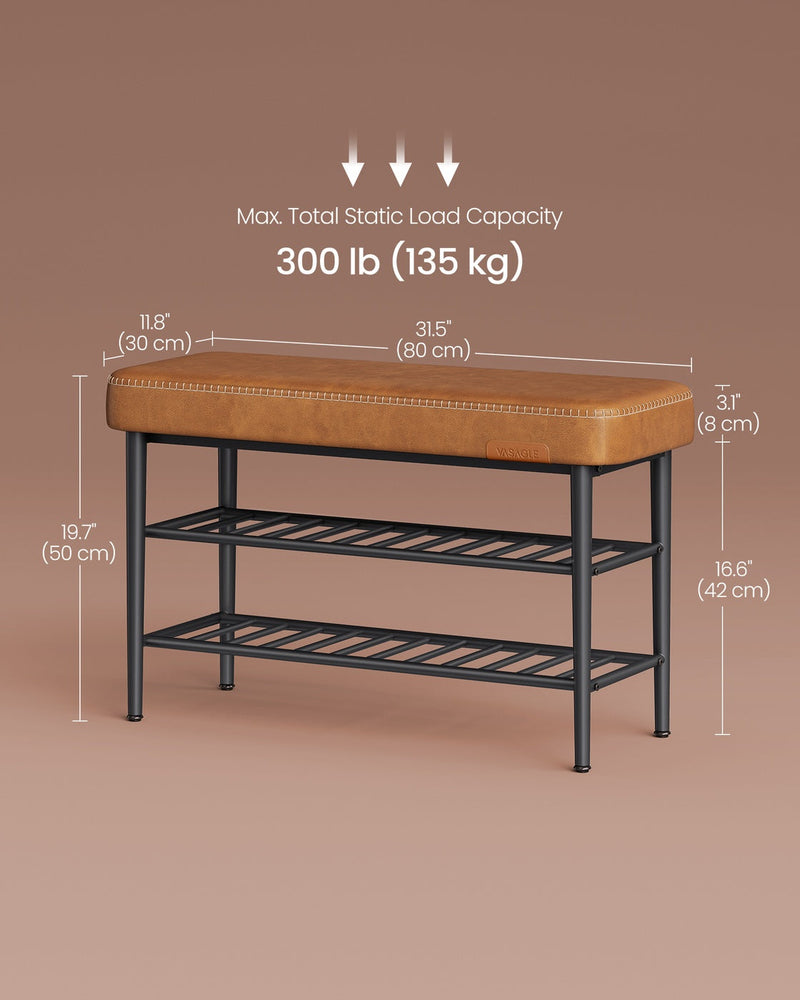 Assembly parts included with the entryway shoe rack bench