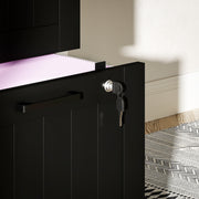 4 Drawer Lockable Filing Cabinet With Adjustable File Bars For Office Organisation Black