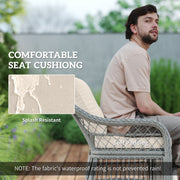 Grey 6 Seater Rattan Patio Dining Set with Cushions and WPC Table