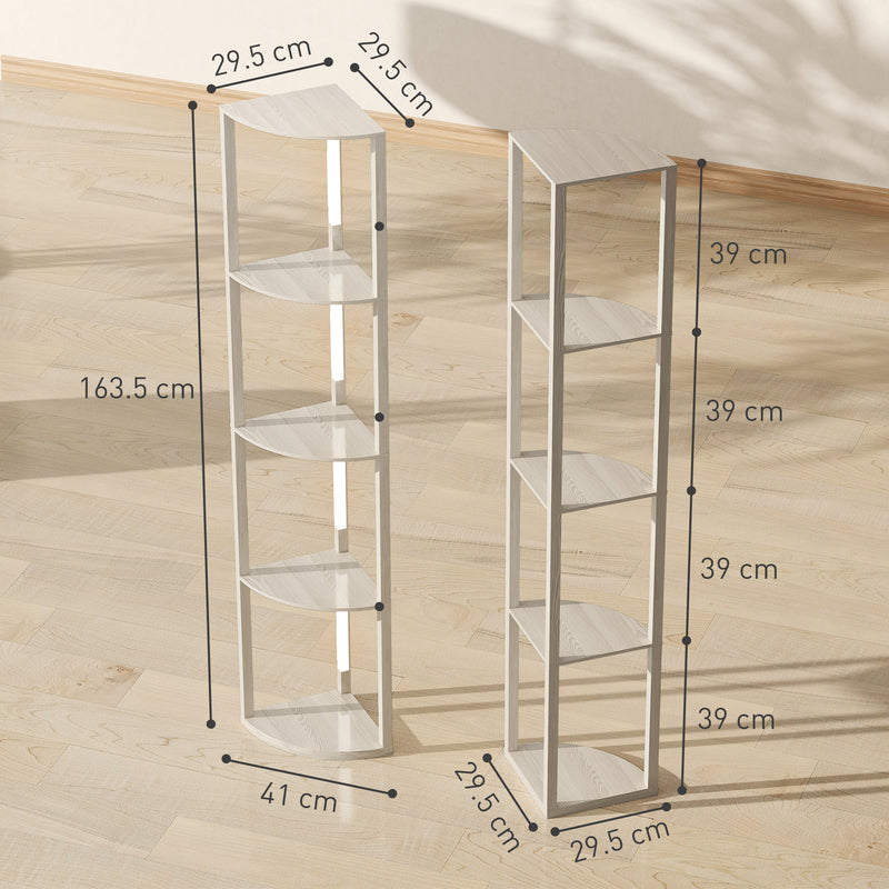 Modern Oak Corner Floor Lamp with Dimmable Warm White LED for Living Room or Bedroom