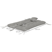 Light Grey Garden Chair Cushion Set with Ties and Pillows (Cushions Only)