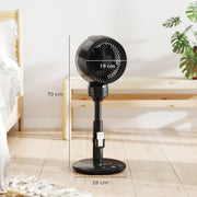 Electric Air Circulator Fan with Remote Control and Timer for Bedroom or Office Black AOSOM