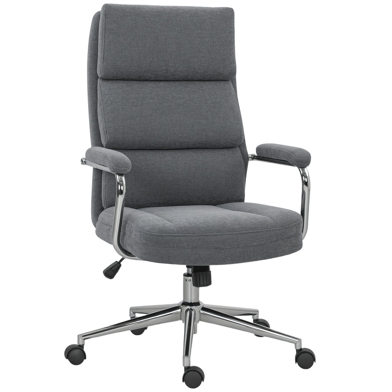 Ergonomic Executive Office Chair with Double Back Cushion and Tilt Function for Home, Charcoal Grey