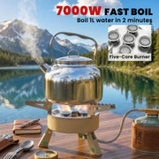 Camping Gas Stove for Fast Outdoor Cooking and Boiling Water Portable Khaki AOSOM