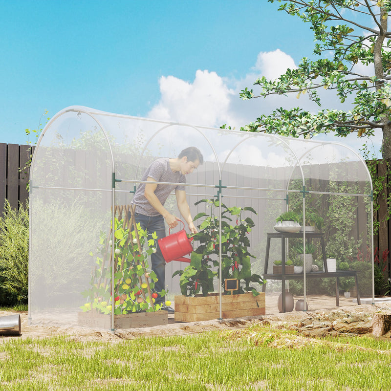Clear 6 x 10m Heavy Duty Greenhouse Cover UV Resistant Waterproof Plastic Sheeting by Outsunny