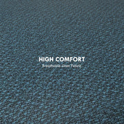 Round Storage Ottoman with Padded Seat and Hidden Compartment for Living Room Blue