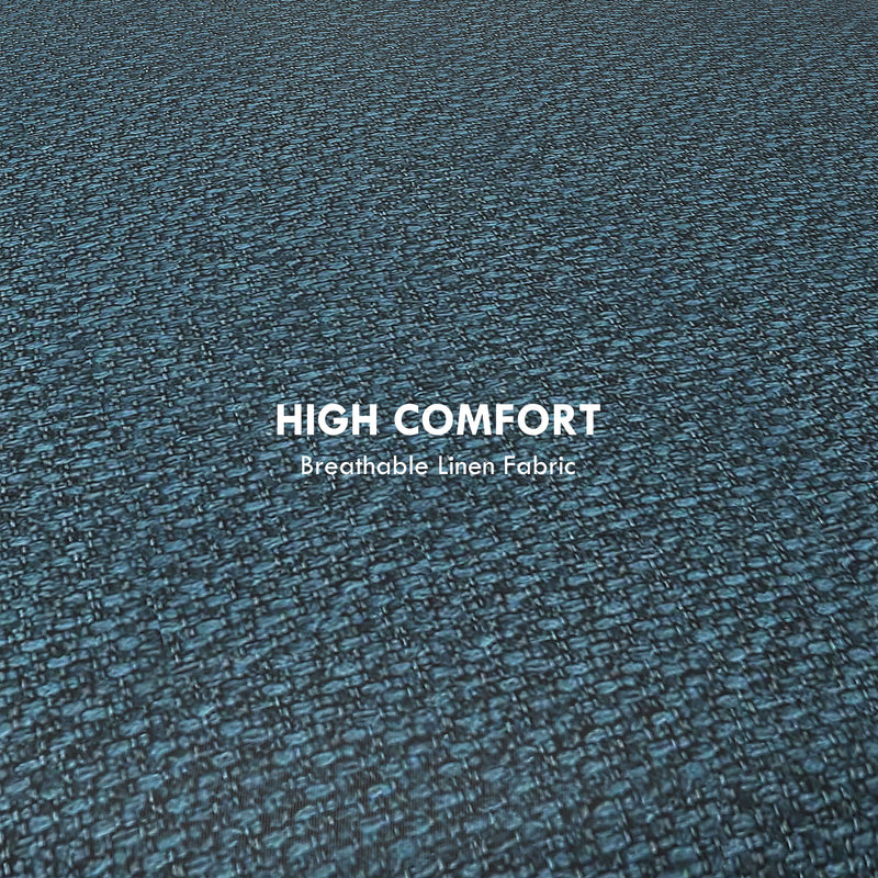 Round Storage Ottoman with Padded Seat and Hidden Compartment for Living Room Blue