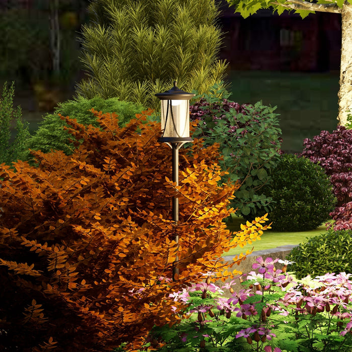 LED Solar Outdoor Lamp Post Garden Light 1.3M Waterproof IP44 Cool White by Outsunny