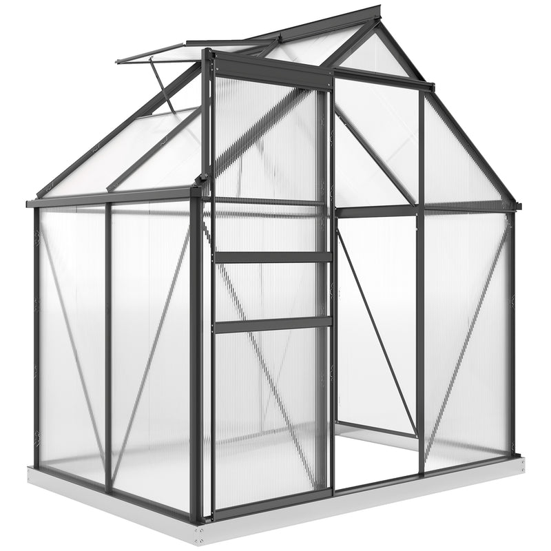 Walk-In Polycarbonate Greenhouse 192 x 131cm Weather Resistant Garden Grow House by Outsunny