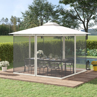 White Universal Replacement Mesh Sidewall Netting for Gazebos and Canopy Tents by Outsunny