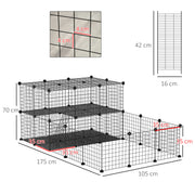 Large Metal Pet Playpen with Door for Guinea Pigs and Small Animals Indoor Use Black AOSOM