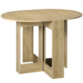 Round Folding Drop Leaf Dining Table for Small Kitchens or Dining Rooms Space Saving Oak