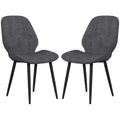 Set of 2 Velvet Dining Chairs with Sturdy Metal Legs for Dining or Living Room Grey